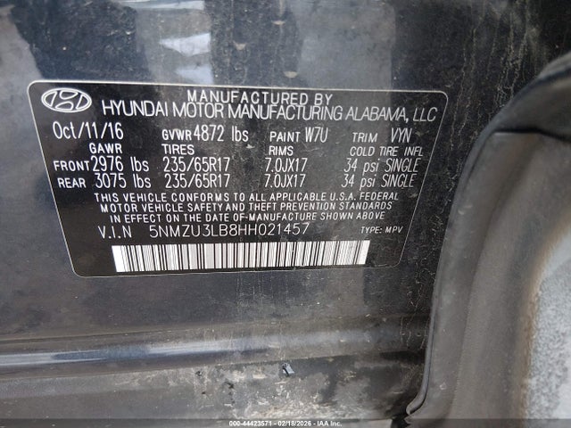 5NMZU3LB8HH021457 Hyundai Santa Fe Sport 2.4l