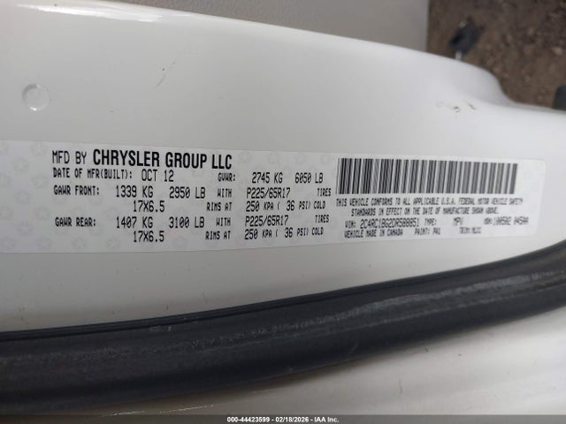 Продажа на аукционе авто 2013 Chrysler Town & Country Touring, vin: 2C4RC1BG2DR588851, номер лота: 44423599