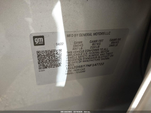 2022 CHEVROLET MALIBU 1G1ZD5ST7NF147722 Photo 8