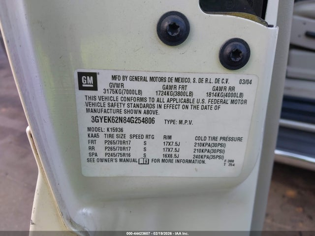 2004 CADILLAC ESCALADE EXT 3GYEK62N84G254806 Photo 8