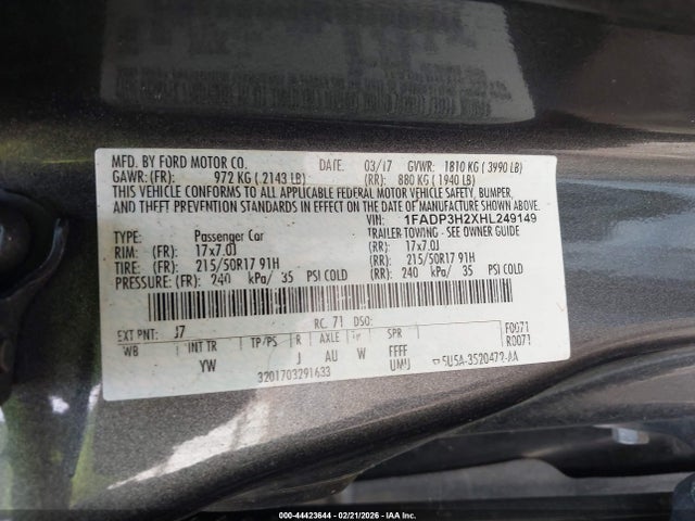 Ford FOCUS SEL 2017 1FADP3H2XHL249149 Image 9