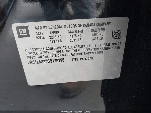 2016 CADILLAC XTS 2G61L5S33G9179198 Photo 8