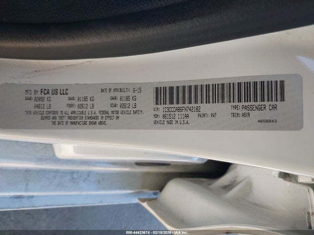 Chrysler 200 Limited 2015 1C3CCCAB6FN742182 Image 9
