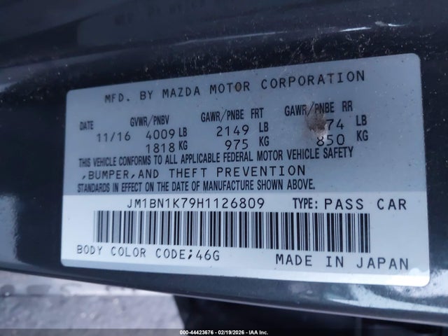 Mazda Mazda3 Sport 2017 JM1BN1K79H1126809 Image 9
