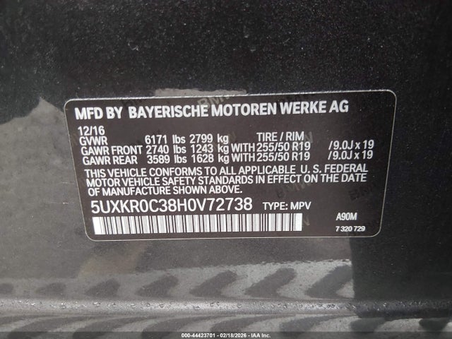 BMW X5 Xdrive35i 2017 5UXKR0C38H0V72738 Image 9