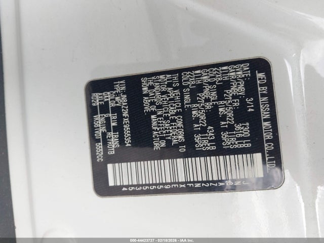 Продажа на аукционе авто 2014 Infiniti Qx80, vin: JN8AZ2NFXE9555354, номер лота: 44423727