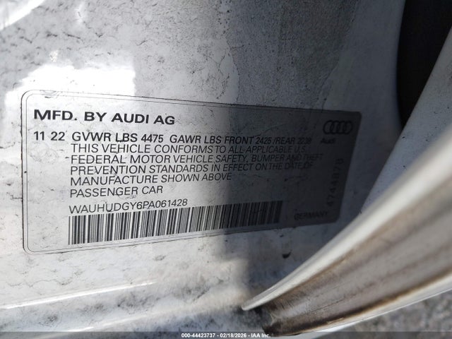 WAUHUDGY6PA061428 Audi A3 Premium Plus 40 Tfsi Quattro S Tronic