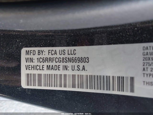 44423754 :رقم المزاد ، 1C6RRFCG8SN669803 vin ، 2025 Ram 1500 Tradesman  4x4 6'4 Box مزاد بيع
