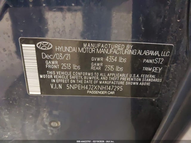 2022 HYUNDAI SONATA 5NPEH4J2XNH147295 Photo 8