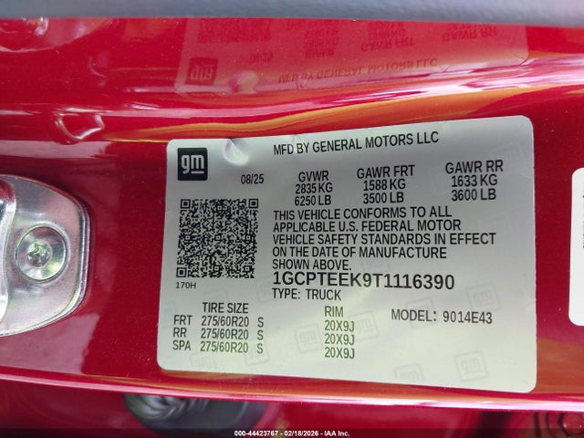 1GCPTEEK9T1116390 Chevrolet Colorado Trail Boss