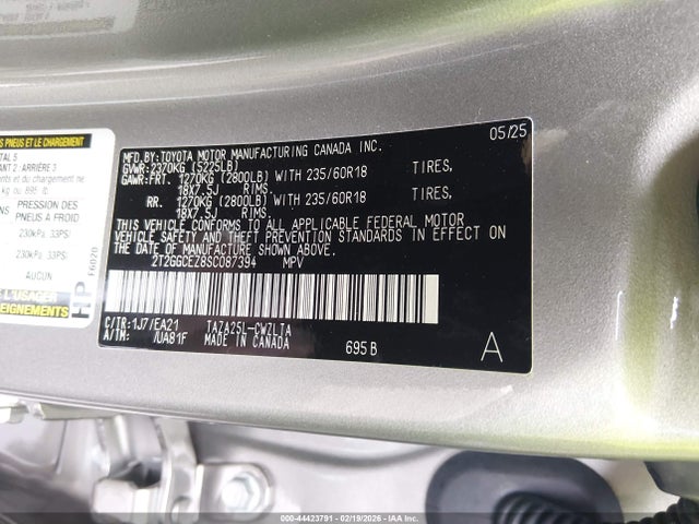 44423791 :رقم المزاد ، 2T2GGCEZ8SC087394 vin ، 2025 Lexus Nx 350 Premium مزاد بيع