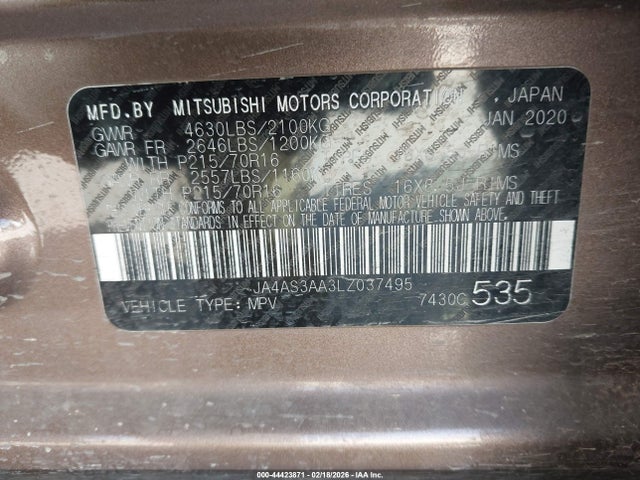 2020 MITSUBISHI ECLIPSE CROSS JA4AS3AA3LZ037495 Photo 8