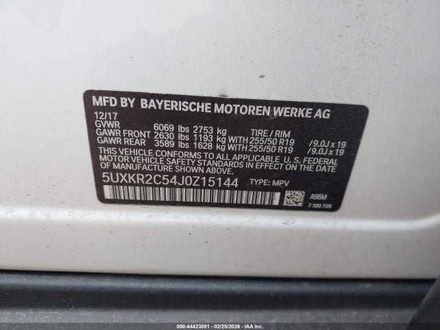 Продаж на аукціоні авто 2018 Bmw X5 Sdrive35i, vin: 5UXKR2C54J0Z15144, номер лоту: 44423881