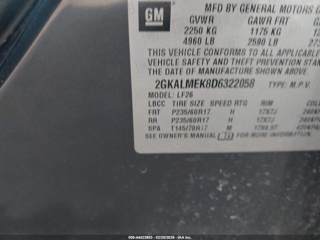 2013 GMC TERRAIN 2GKALMEK8D6322058 Photo 8