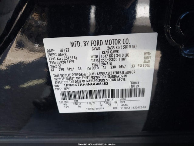 2022 FORD EXPLORER 1FMSK7KH4NGB88482 Photo 8