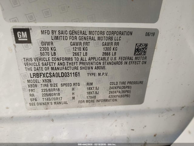 Продаж на аукціоні авто 2020 Buick Envision Fwd Essence, vin: LRBFXCSA0LD031161, номер лоту: 44423935