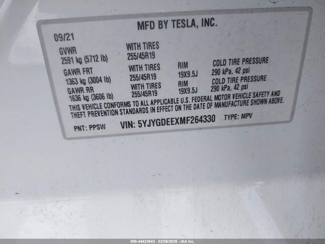 5YJYGDEEXMF264330 Tesla Model Y Long Range Dual Motor All-wheel Drive