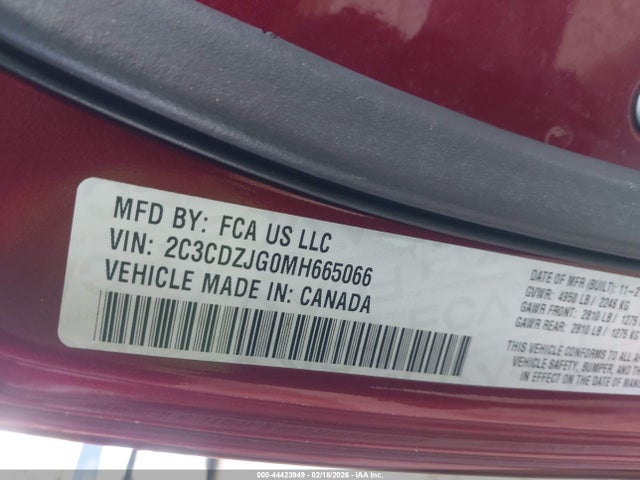 2021 DODGE CHALLENGER 2C3CDZJG0MH665066 Photo 8