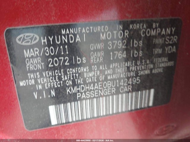 2011 HYUNDAI ELANTRA KMHDH4AE0BU142495 Photo 8