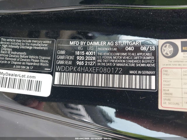 Продажа на аукционе авто 2014 Mercedes-benz Slk 250, vin: WDDPK4HAXEF080172, номер лота: 44423959