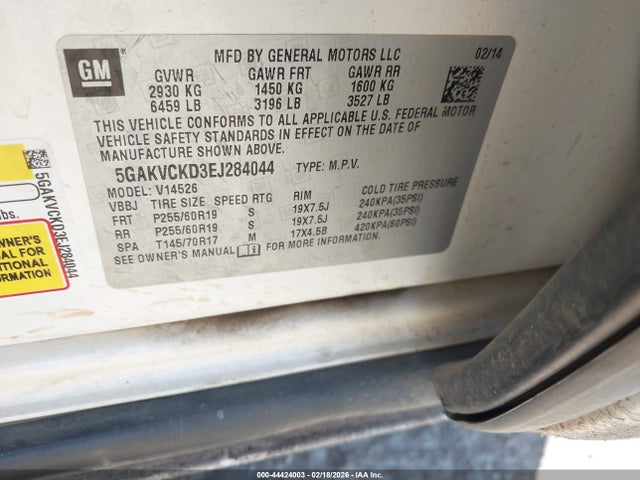 2014 BUICK ENCLAVE 5GAKVCKD3EJ284044 Photo 8