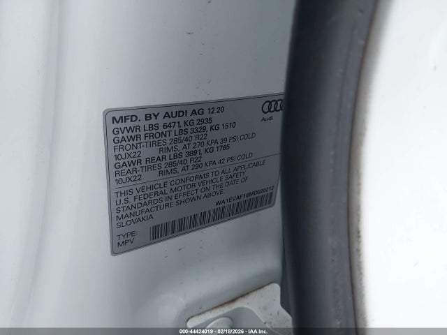 2021 AUDI Q8 WA1EVAF16MD020212 Photo 8