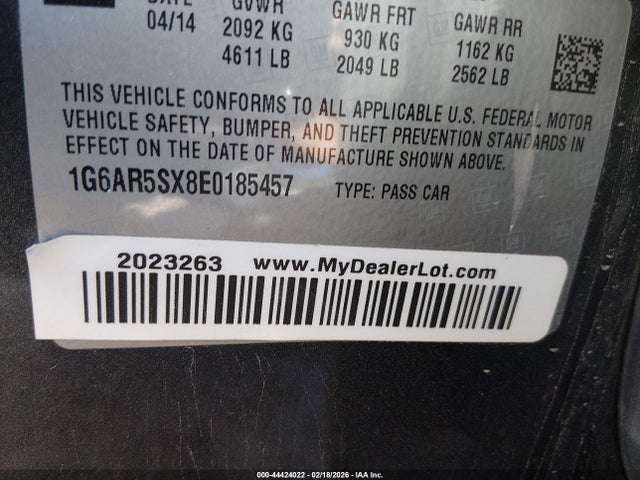 2014 Cadillac Cts Luxury მანქანა იყიდება აუქციონზე, vin: 1G6AR5SX8E0185457, აუქციონის ნომერი: 44424022