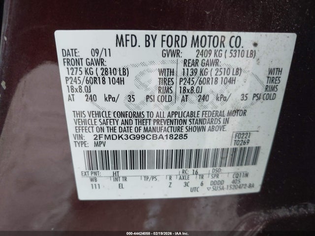 2012 FORD EDGE 2FMDK3G99CBA18285 Photo 8