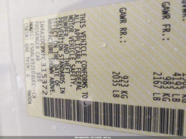 2015 NISSAN LEAF 1N4AZ0CPXFC315372 Photo 8