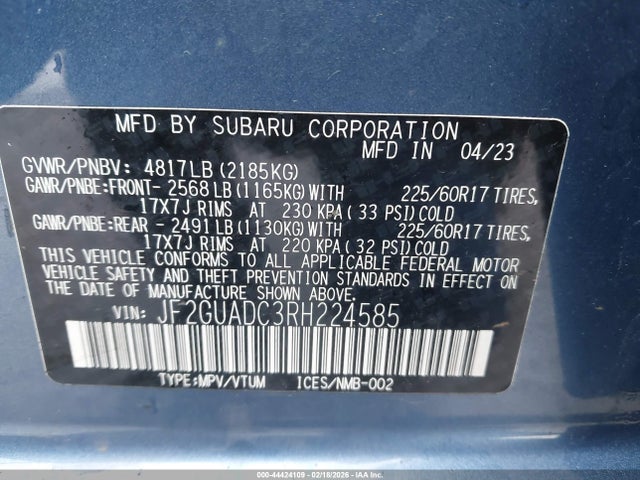 Subaru Crosstrek Premium 2024 JF2GUADC3RH224585 Image 9