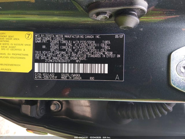 Aukcja sprzedaży 2008 Lexus Rx 350, vin: 2T2HK31U78C064517, numer aukcji: 44424151