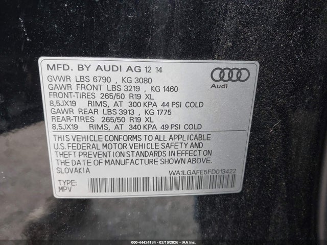 2015 AUDI Q7 WA1LGAFE5FD013422 Photo 8