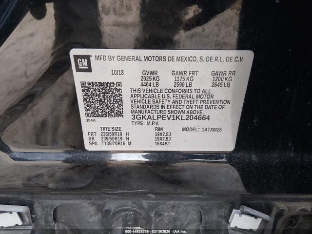 Продаж на аукціоні авто 2019 Gmc Terrain Slt, vin: 3GKALPEV1KL204664, номер лоту: 44424236