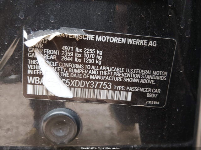 Продаж на аукціоні авто 2013 Bmw 528i, vin: WBAXG5C5XDDY37753, номер лоту: 44424273