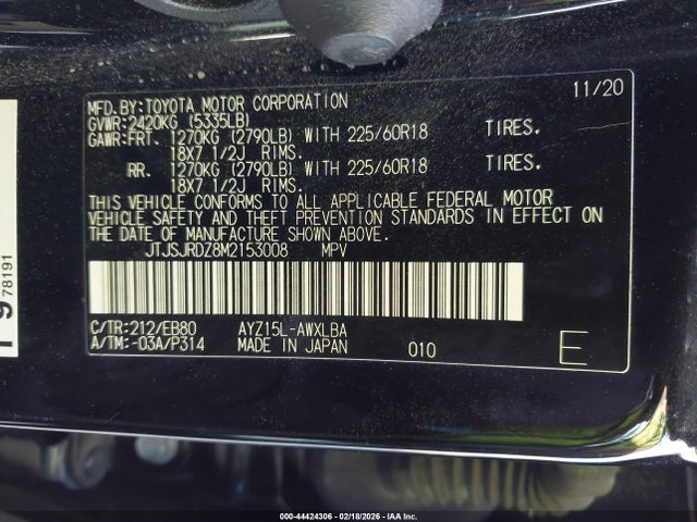 JTJSJRDZ8M2153008 Lexus Nx 300h F Sport Black Line