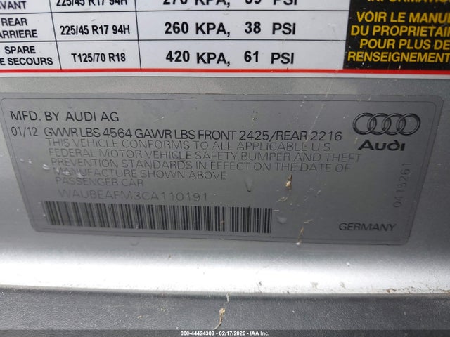 2012 AUDI A3 WAUBEAFM3CA110191 Photo 8