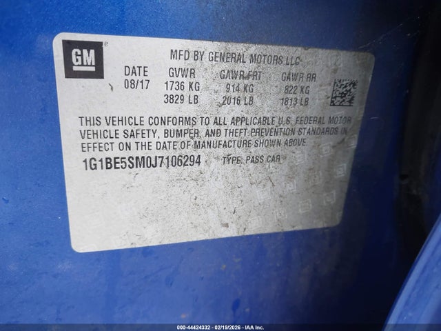 1G1BE5SM0J7106294 Chevrolet Cruze Lt Auto