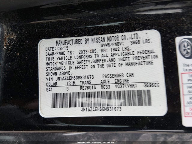 2016 NISSAN 370Z JN1AZ4EH6GM931673 Photo 8