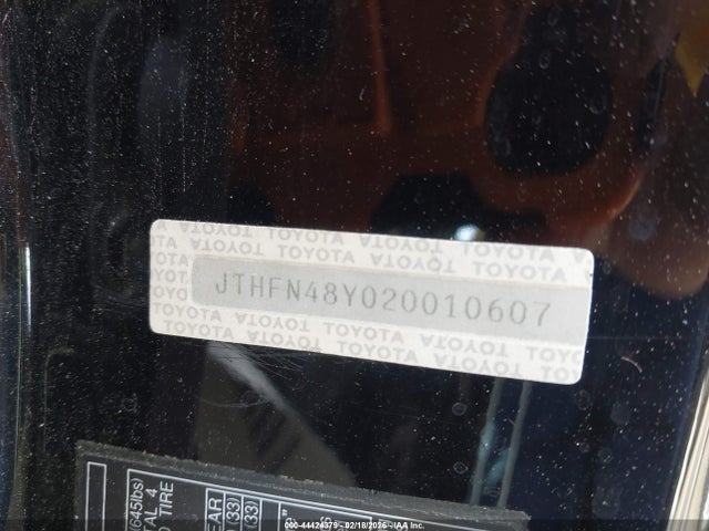 Продаж на аукціоні авто 2002 Lexus Sc 430, vin: JTHFN48Y020010607, номер лоту: 44424379