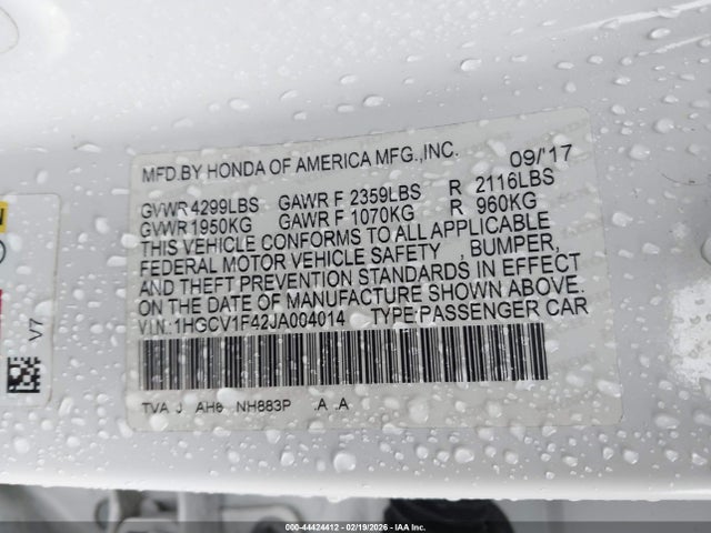 1HGCV1F42JA004014 Honda ACCORD EX