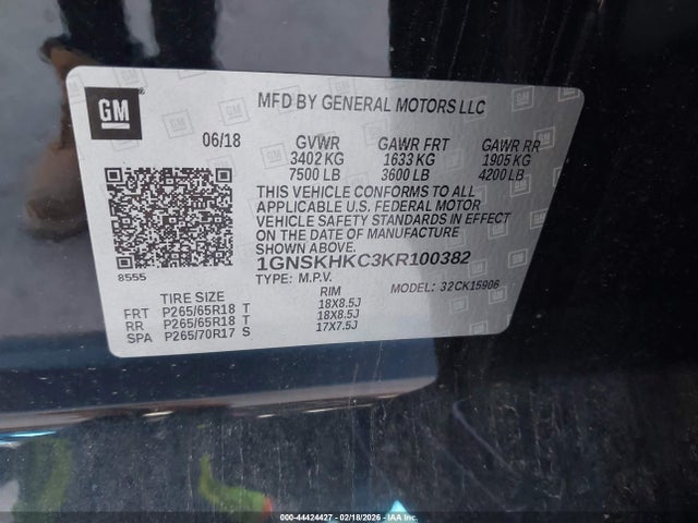 Chevrolet Suburban Lt 2019 1GNSKHKC3KR100382 Image 9