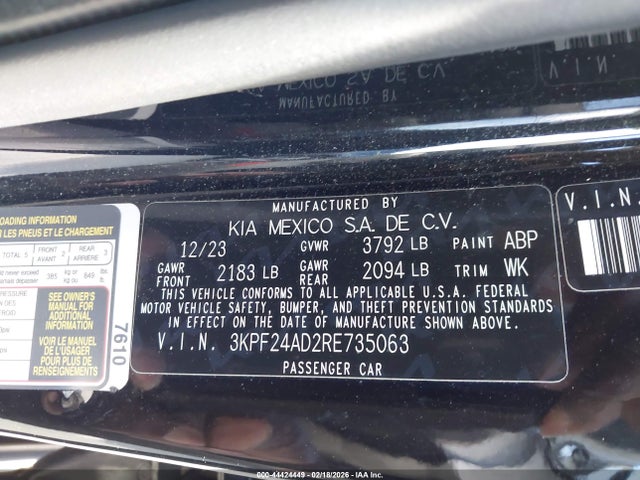 KIA Forte Lxs 2024 3KPF24AD2RE735063 Image 9