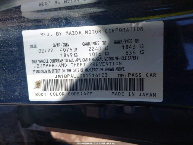 2022 MAZDA MAZDA3 JM1BPALL0N1516103 Photo 8