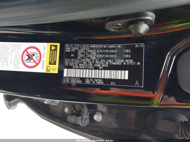 44424482 :رقم المزاد ، 2T2BK1BA6FC316950 vin ، 2015 Lexus Rx 350 F Sport مزاد بيع