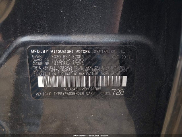 2014 MITSUBISHI MIRAGE ML32A3HJ2EH011985 Photo 8
