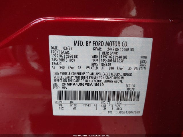 Ford EDGE SEL 2023 2FMPK4J96PBA15619 Image 9