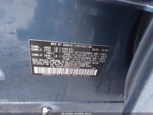 Продажа на аукционе авто 2022 Subaru Outback Limited, vin: 4S4BTANCXN3182882, номер лота: 44424625