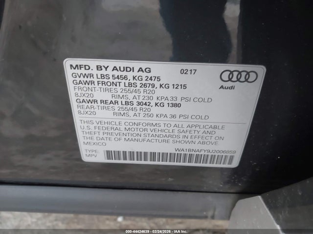 2018 AUDI Q5 WA1BNAFY9J2006859 Photo 8