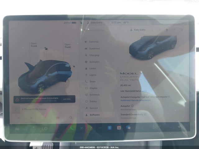 2022 Tesla Model Y Long Range Dual Motor All-wheel Drive მანქანა იყიდება აუქციონზე, vin: 7SAYGDEE1NF454652, აუქციონის ნომერი: 44424656
