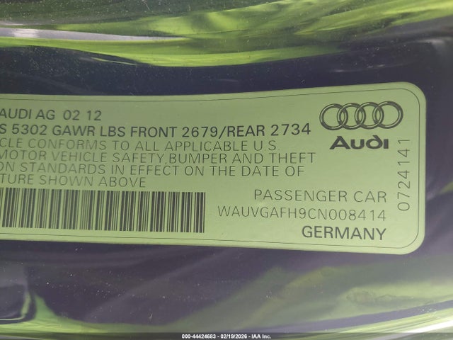 2012 AUDI S5 WAUVGAFH9CN008414 Photo 8